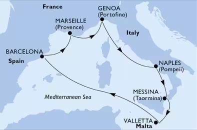 HELLÓ MÁJUS! Csoportos MSC World Europa hajóút magyar idegenvezetővel Barcelona indulással