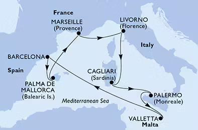 MEDITERRÁN RAGYOGÁS! Csoportos MSC Splendida hajóút repülővel és magyar nyelvű idegenvezetővel