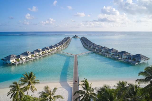 Villa Park - Water Villa - Aerial Walkway - 4K