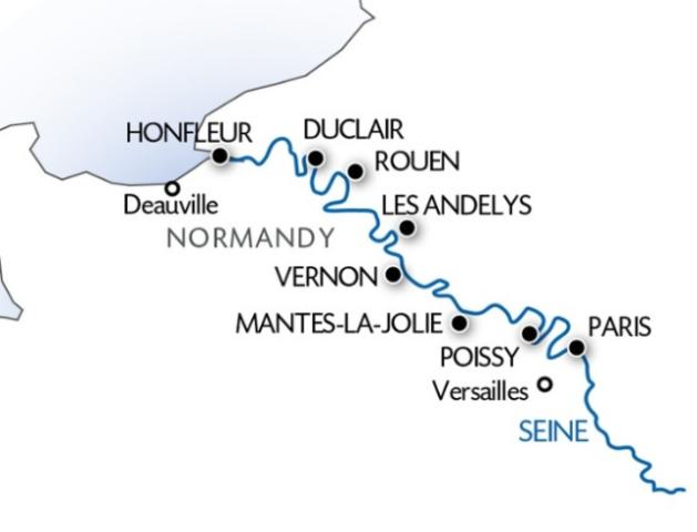 River Cruise-Sajna-Par-Poissy-Mantes-LaJolie-Honfleur-Rouen-PAR