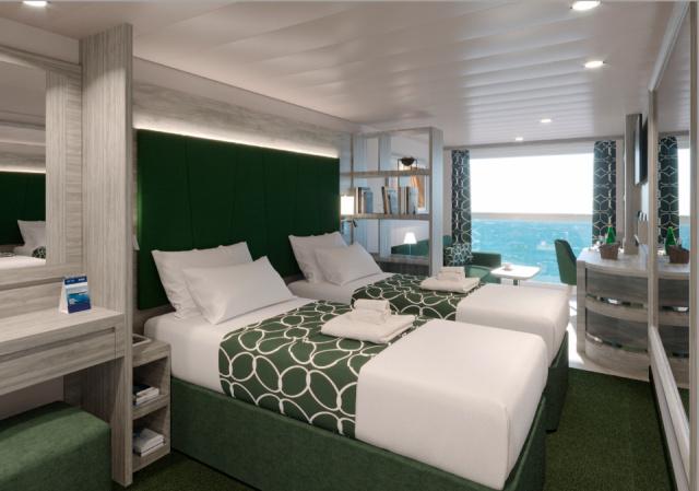 Infinite Ocean view cabins with a panoramic sliding window