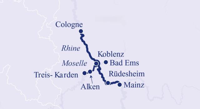 MS Rhein Melodie_térkép