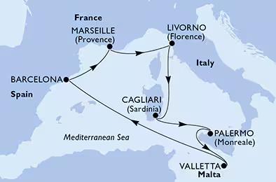 MSC Splendida - 7 éjszakás mediterrán hajóút Málta érintésével