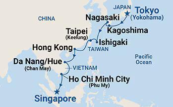 Diamond Princess - 15 napos Japán hajóút Tokiótól Szingapúrig