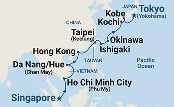 Diamond Princess - 15 éjszakás délkelet-ázsiai és japán hajóút Szingapúrból