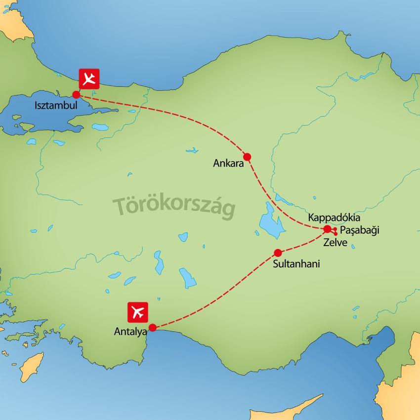 Isztambul, Ankara, Kappadókia, Antalya körutazás 2026