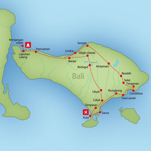 Bali körutazás tengerparti nyaralással